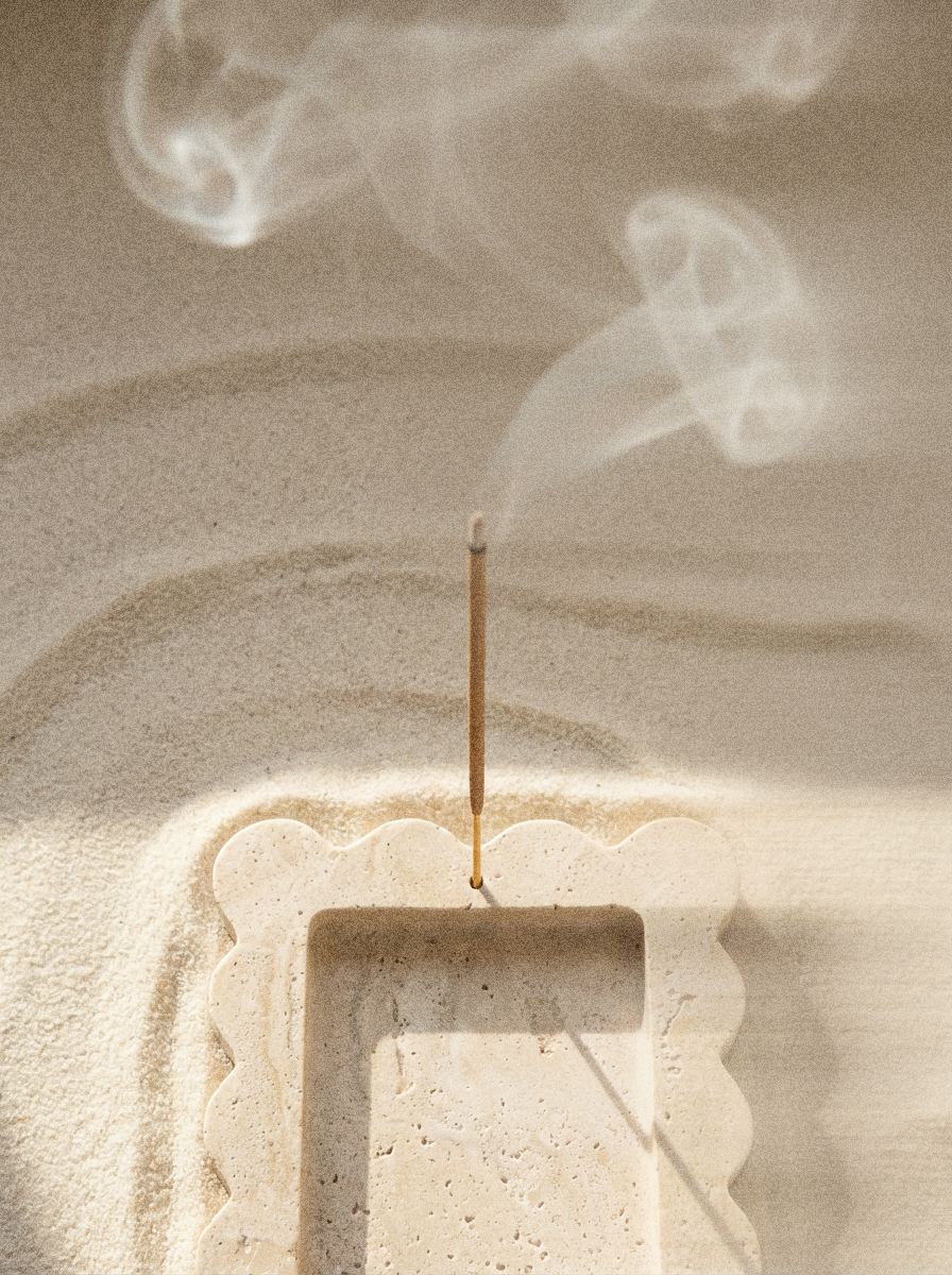 LINE travertine incense holder for home fragrance