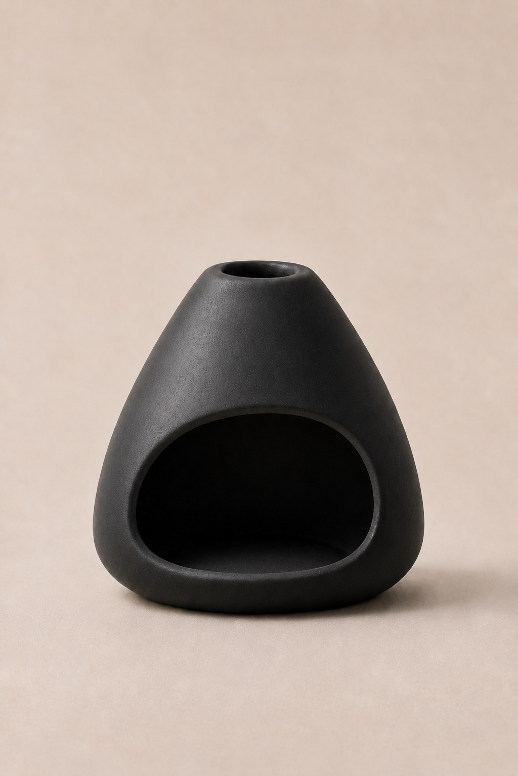 VESSEL ceramic tea-light fragrance warmer, arched opening with an oil well above