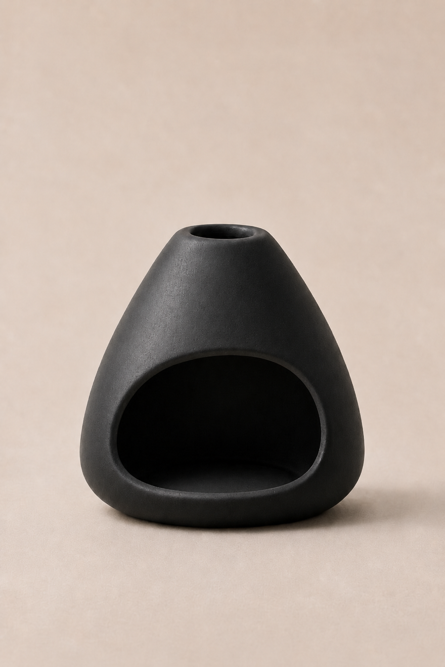 VESSEL ceramic tea-light fragrance warmer, arched opening with an oil well above