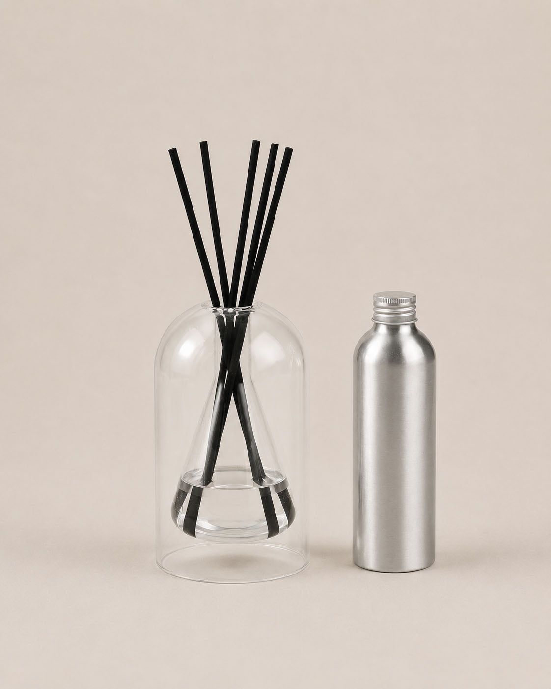 FORM III sculptural diffuser, hand-blown glass dome enclosing an inner form